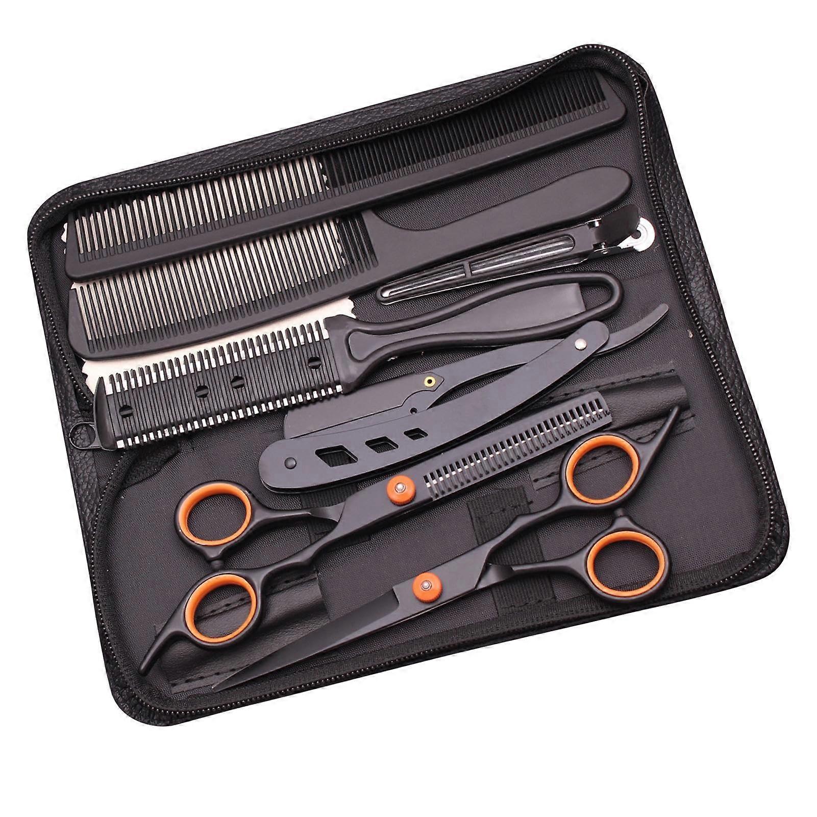 Hair Cutting Scissors Set, Hairdressing Set, Beard Trimming, Shaping, Grooming, Orange