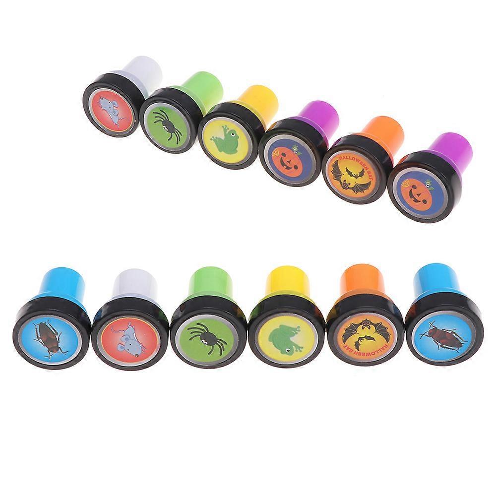 Halloween Stamping Cartoon Press-Type Stamp Set for Events Kids Party Decorations 6Pcs