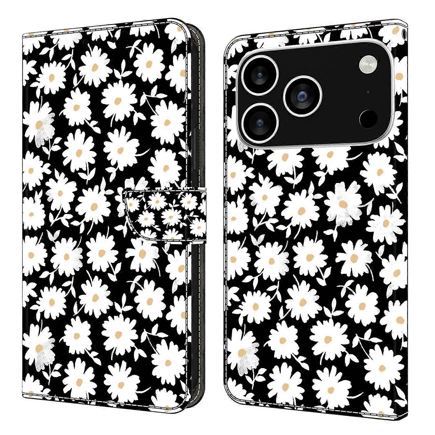 For iPhone 17 Pro Case Magnetic Clasp 3D Pattern Leather Wallet Phone Cover