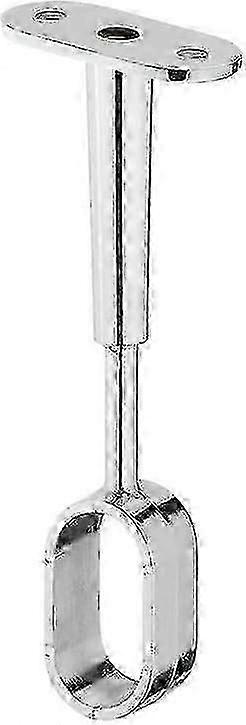Ceiling Mount Center Support Tube for Oval Closet Rails - Chrome Steel Clothes Rail Fixing 30 x 16 mm - 1 Piece Durable Support