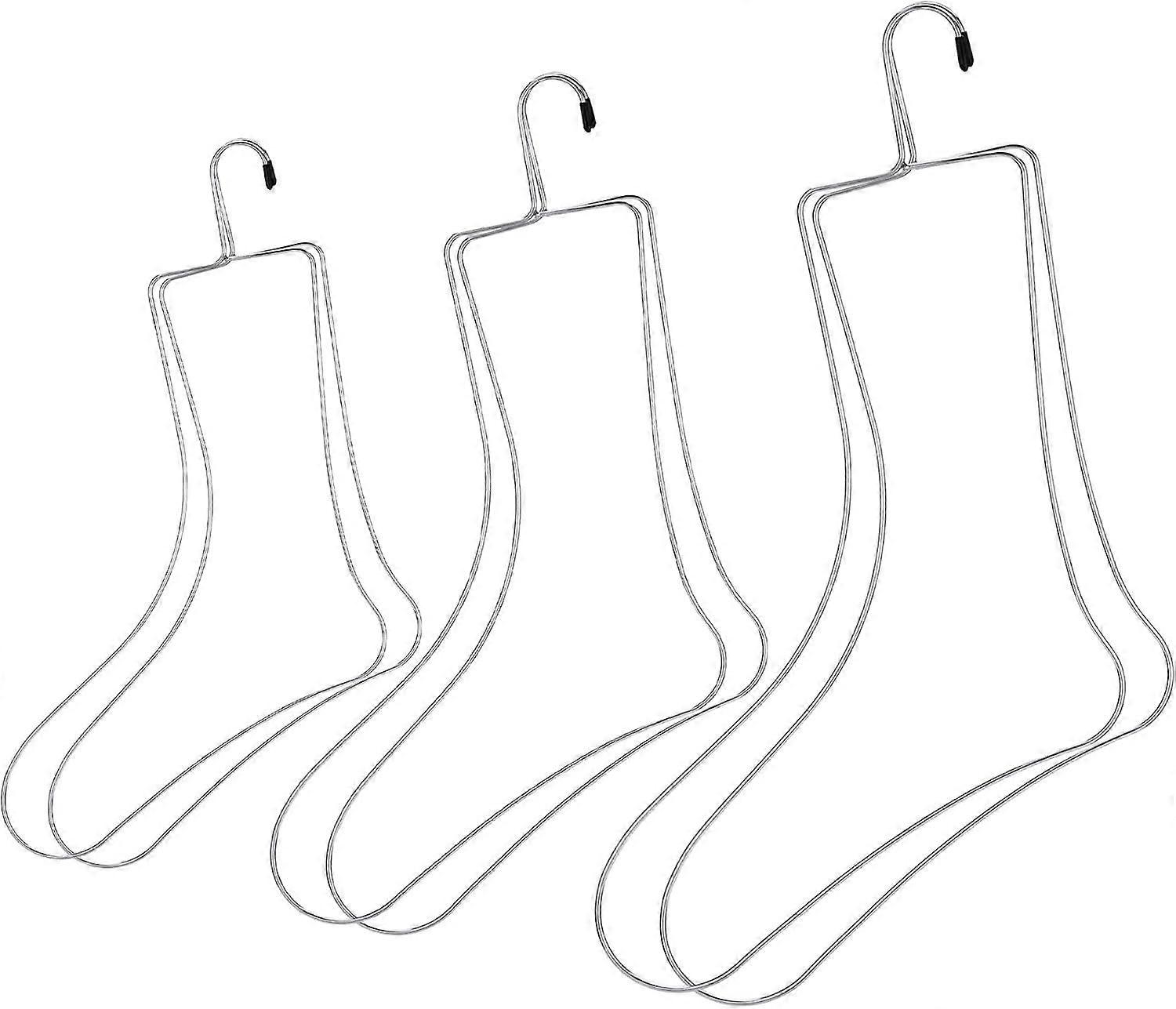 6pcs Sock Blockers: Stainless Steel Sock Stretchers Form Laundry Drying Hanger Rack For Kids Adults Knitting & Crochet Drying Shaping Displaying