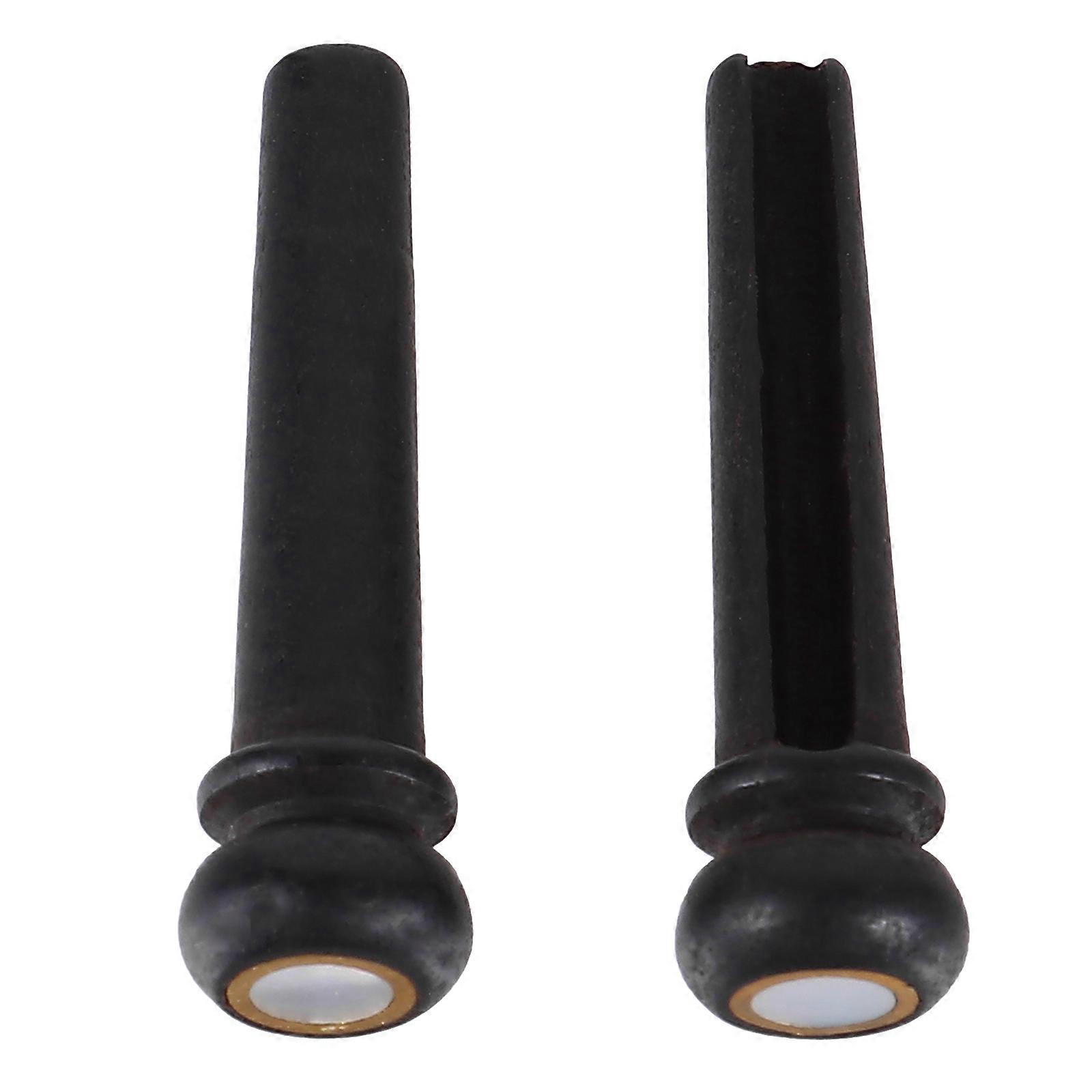 Bridge Pin with Dot Inlay 2Pcs Black Ebony Guitar Bridge Pin for Instrument Use with Better Sound