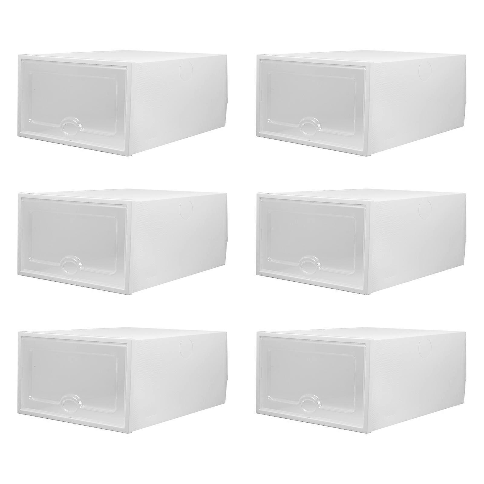 6 Pcs Transparent Plastic Shoe Box Drawer Type Storage Container for Shoes