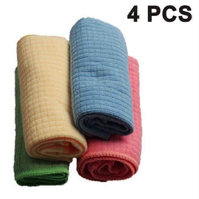 Set Of 4 Microfiber Kitchen Towels, High Absorption Capacity, 30X40 Cm