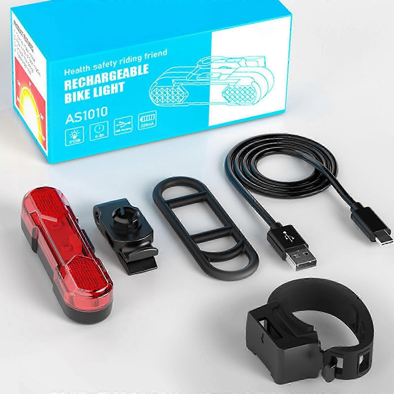 Baglygte til smart cykel Baglygte til lyse LED-cykler, Ultralet USB genopladelig cykellygte, Vandtæt hjelmlys