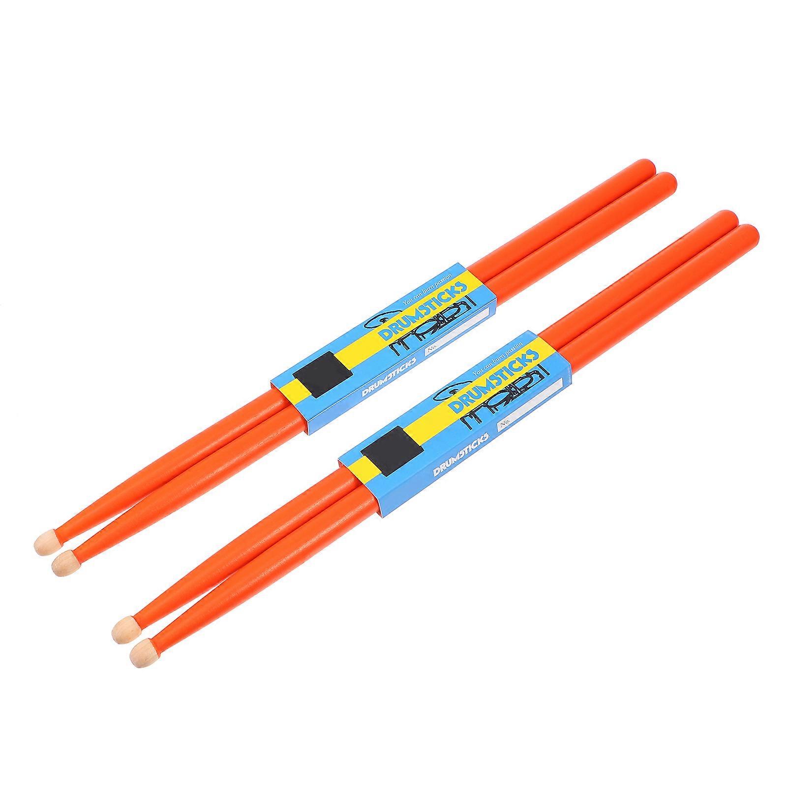 Maple Drum Sticks for Musical Instruments Lightweight SlipResistant Orange 2 Pairs