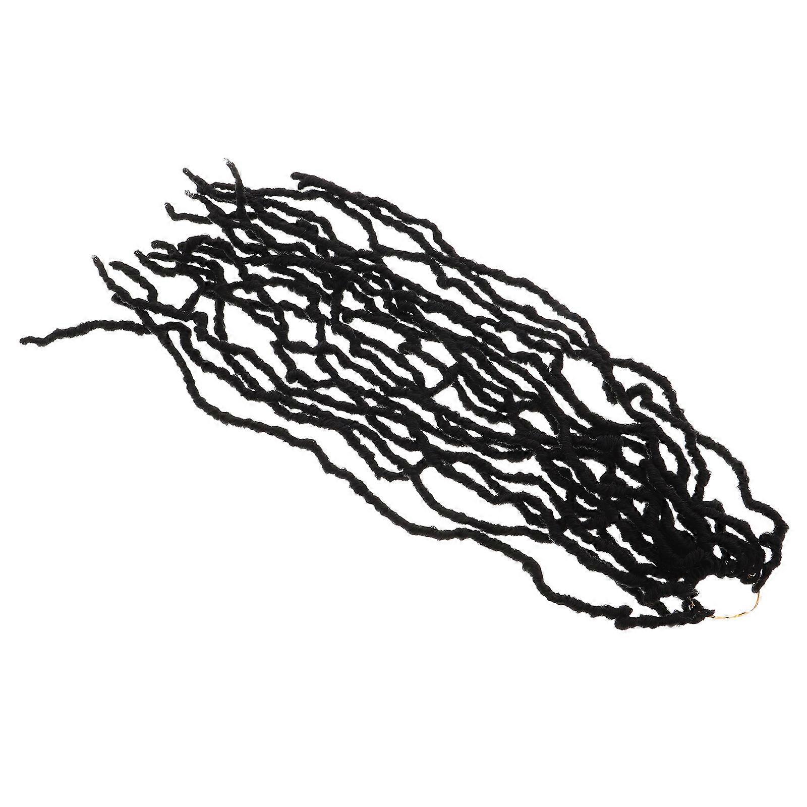 Faux Locs Wig with High Temperature Fiber Black Color Easy to Apply for Cosplay Use 1 Pack
