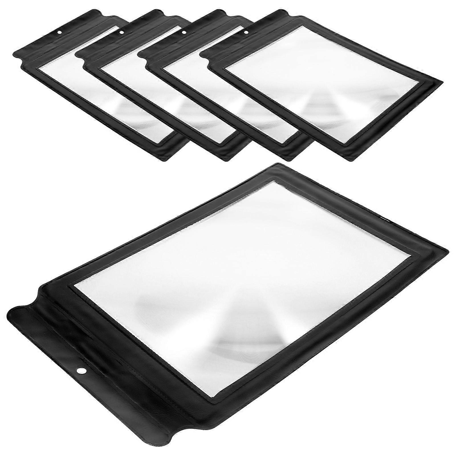 5 Pack Full Page Magnifier Sheets for Reading, Lightweight Portable Magnifying Sheets for Books, Name Cards & Daily Tasks, Ideal for Seniors and Low