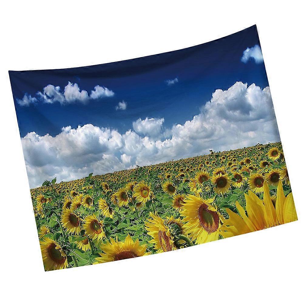 Beach Towel Sunflower Mural Use Blue White 95x73cm 1Pack