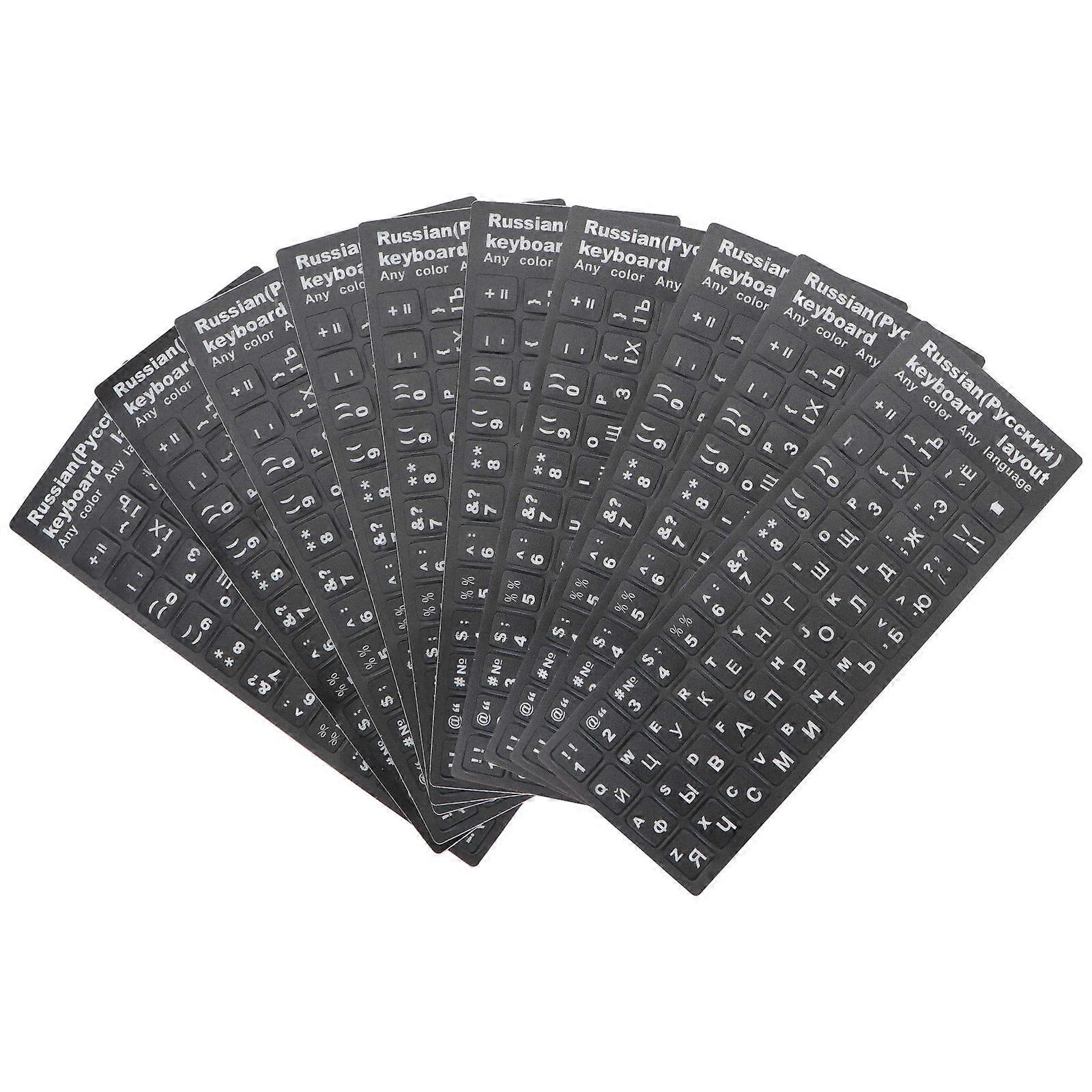 10Pcs Universal Foreign Language Keyboard Stickers Keyboard Protector PC Layout