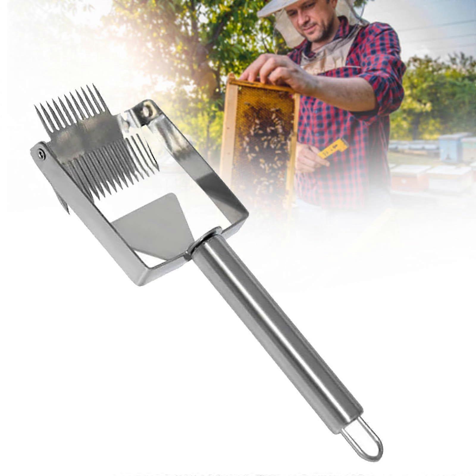 Adjustable 17Tine Honey Scraper with Stainless Steel Handle for Beekeepers