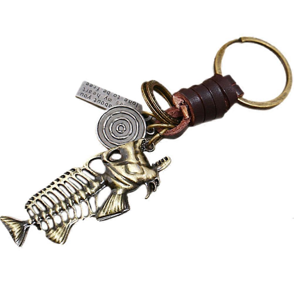 Vintage Fish Bone Keyring Alloy Keychain for Decoration