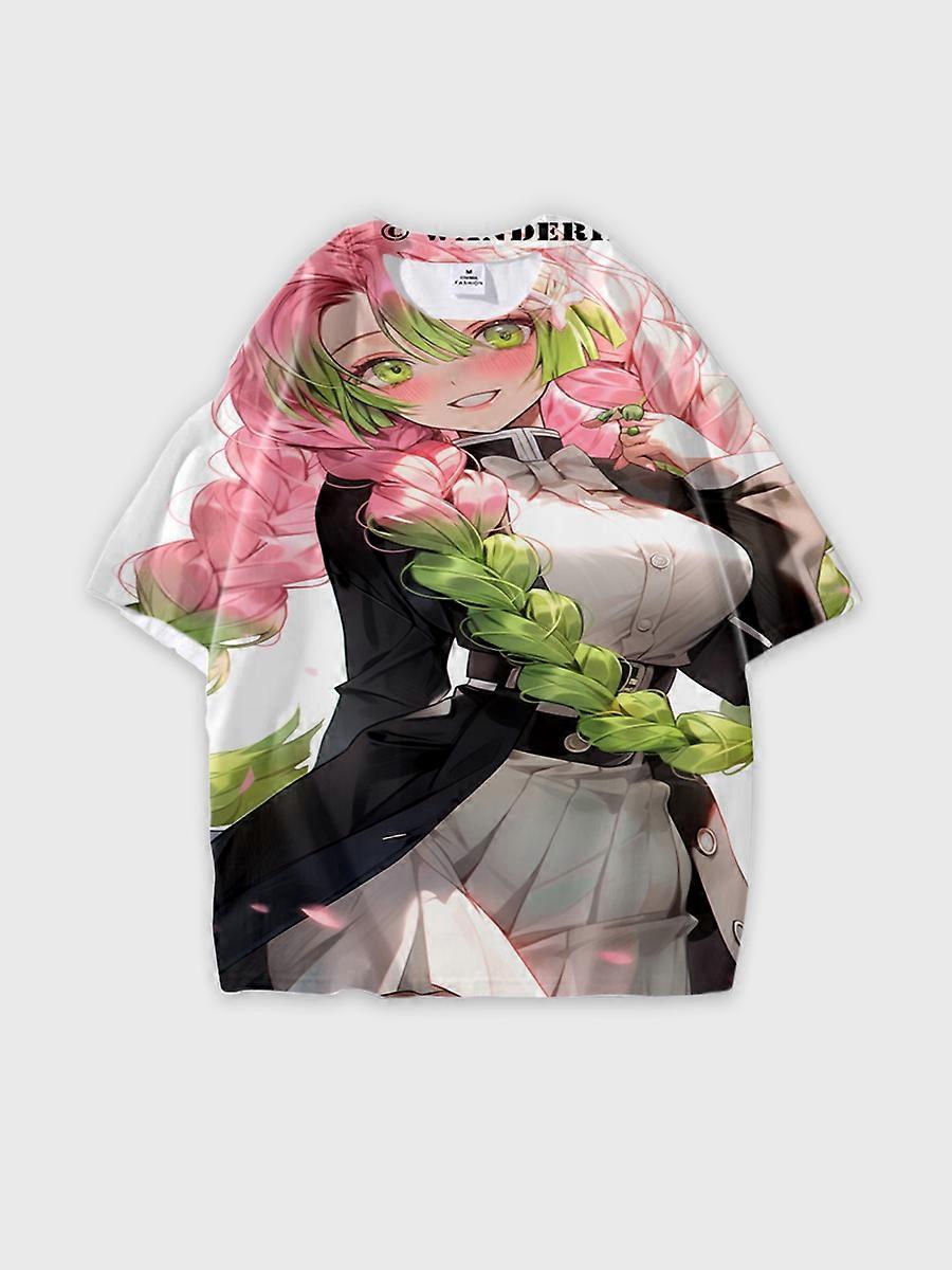 T-shirt round neck Character Pattern loose short sleeve P3364