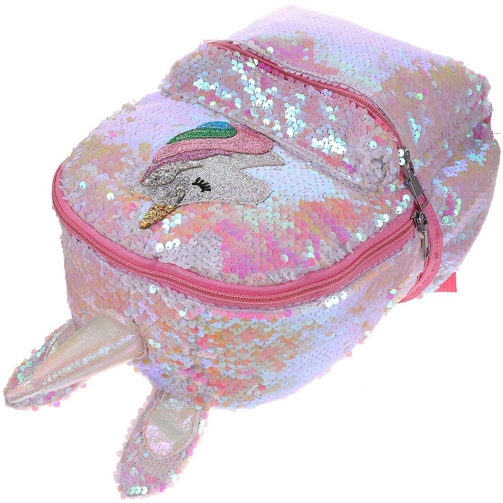Adorable Sequin Unicorn Satchel for Kids Bookbag Daily Use Lightweight 1Pack
