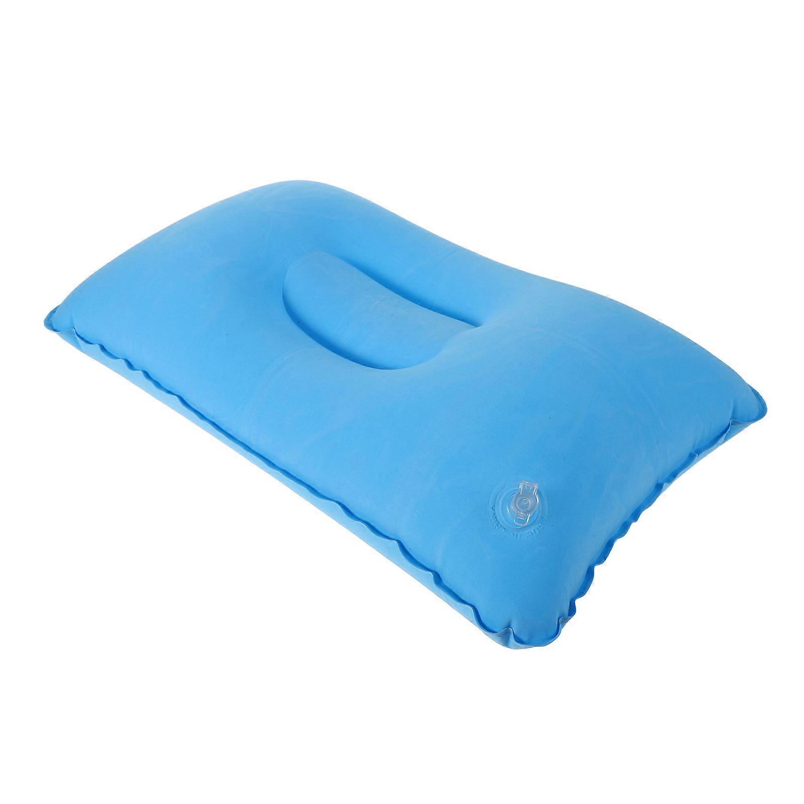 Inflatable Camping Pillow Large Soft Flocked Cushion Lightweight Portable Outdoor Napping Travel Support