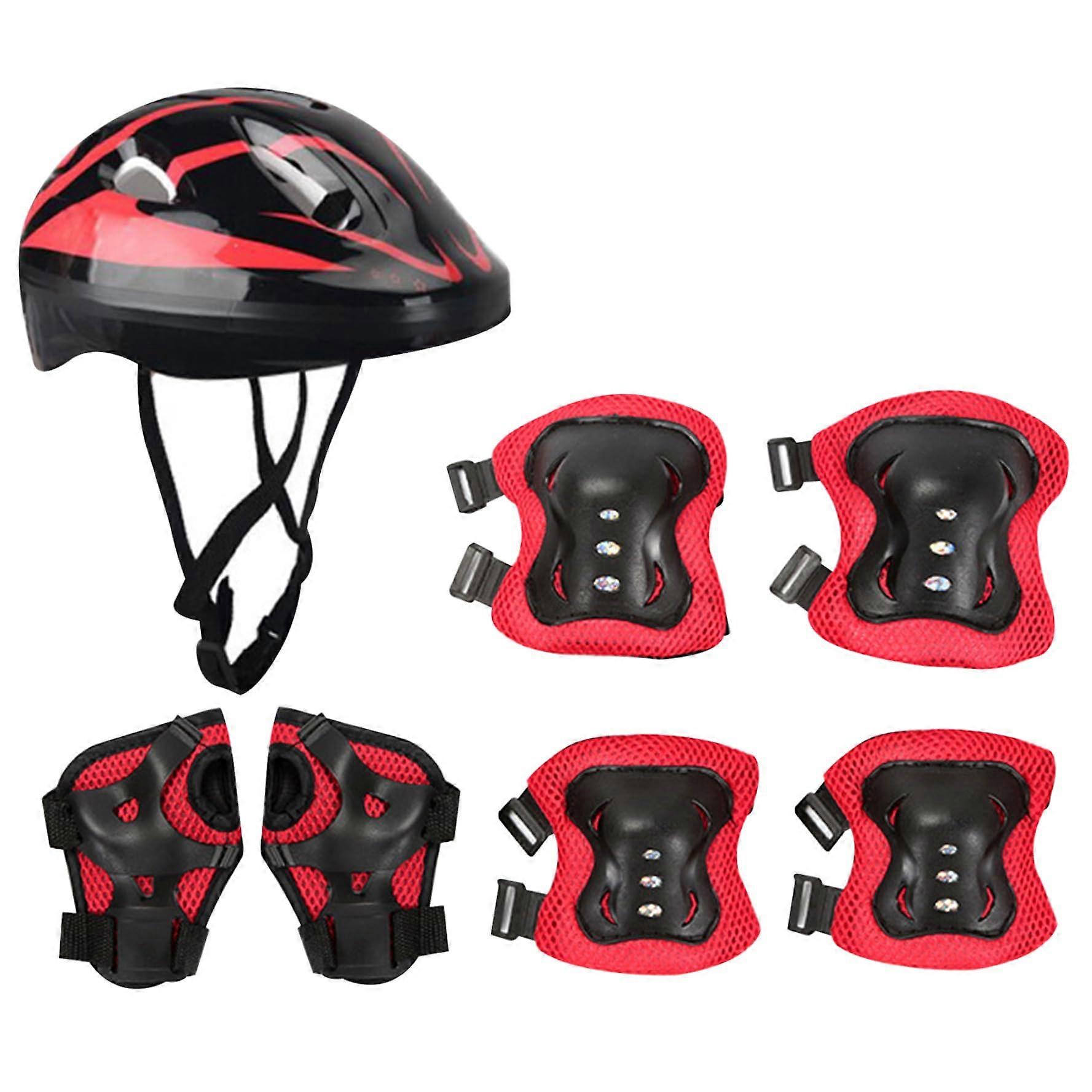 Kids Helmet and Pads Set for Boys Girls Aged 38 for Scooter, Cycling, Skating, Red