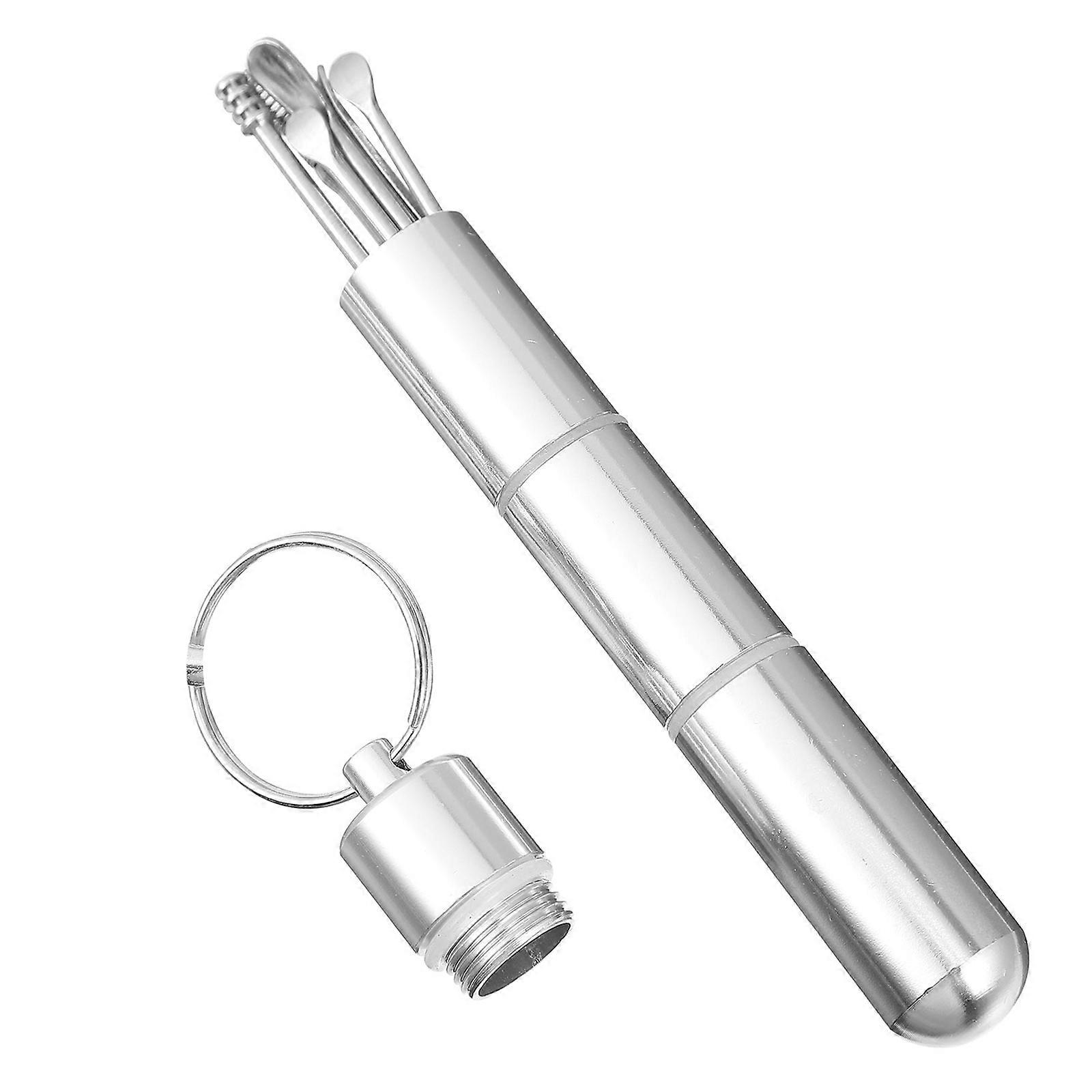 1 Set 7Pcs Ear Picks Tools with Earwax Spoons Silver