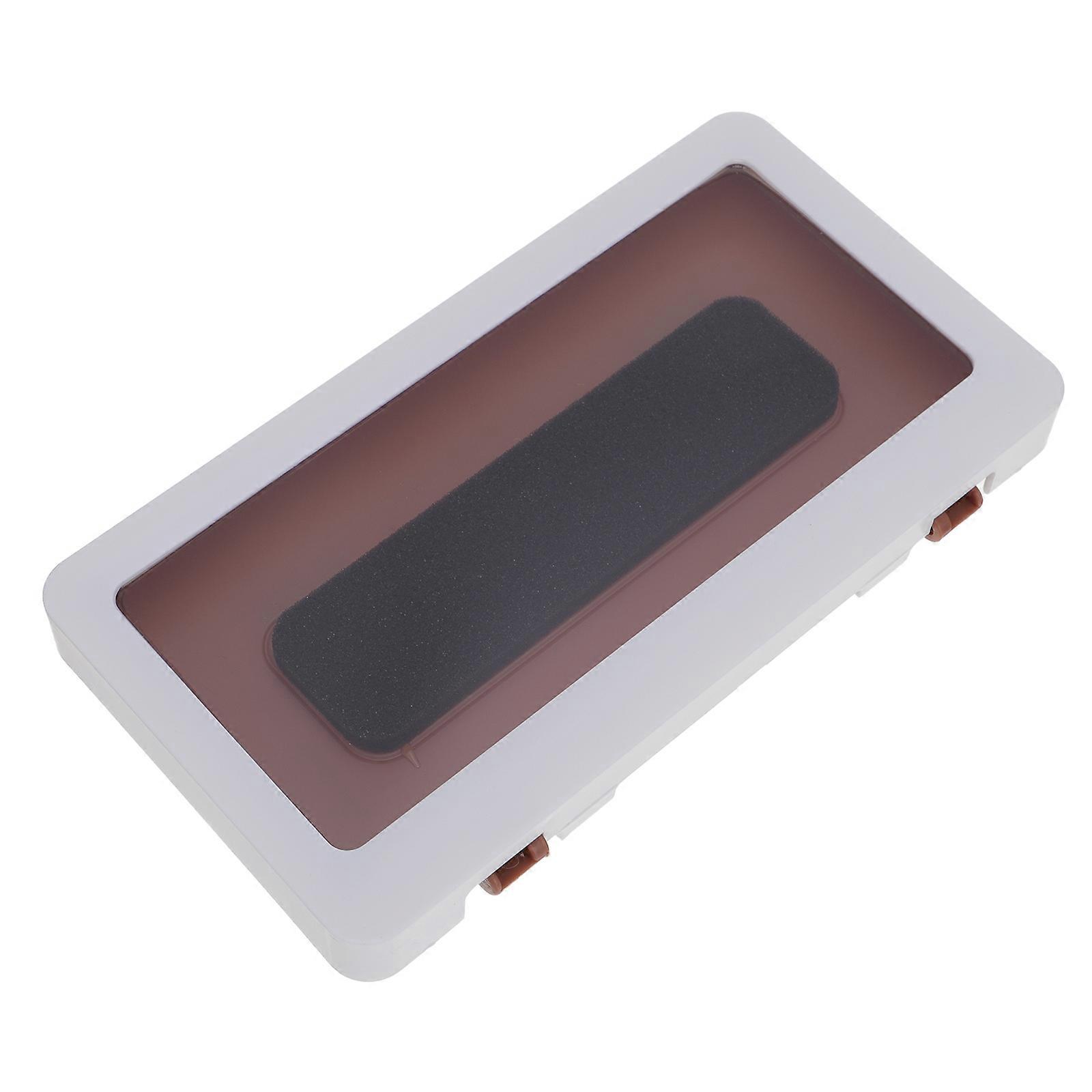 White Plastic Cellphone Storage Rack with Waterproof and Anti Fog Design for Bathroom Use 60 Degree Open Close