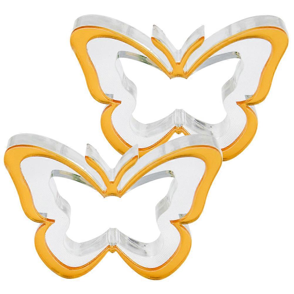 Papillon serviette de table Porte acrylique texture fête utiliser doré 2Pcs