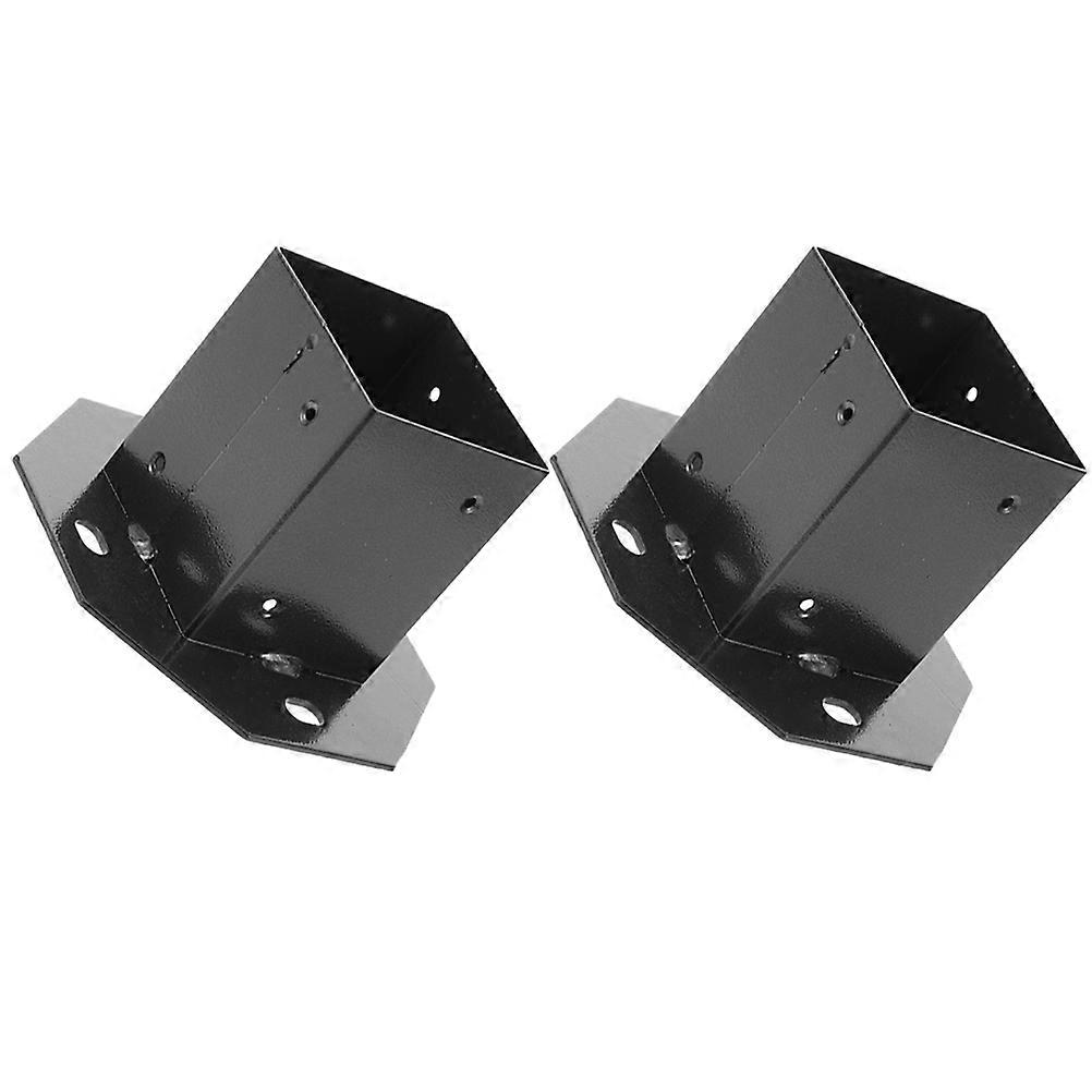 Fence Post Base Plate Metal Deck Post Protector Outdoor Use 16x9cm Protective 2Pcs