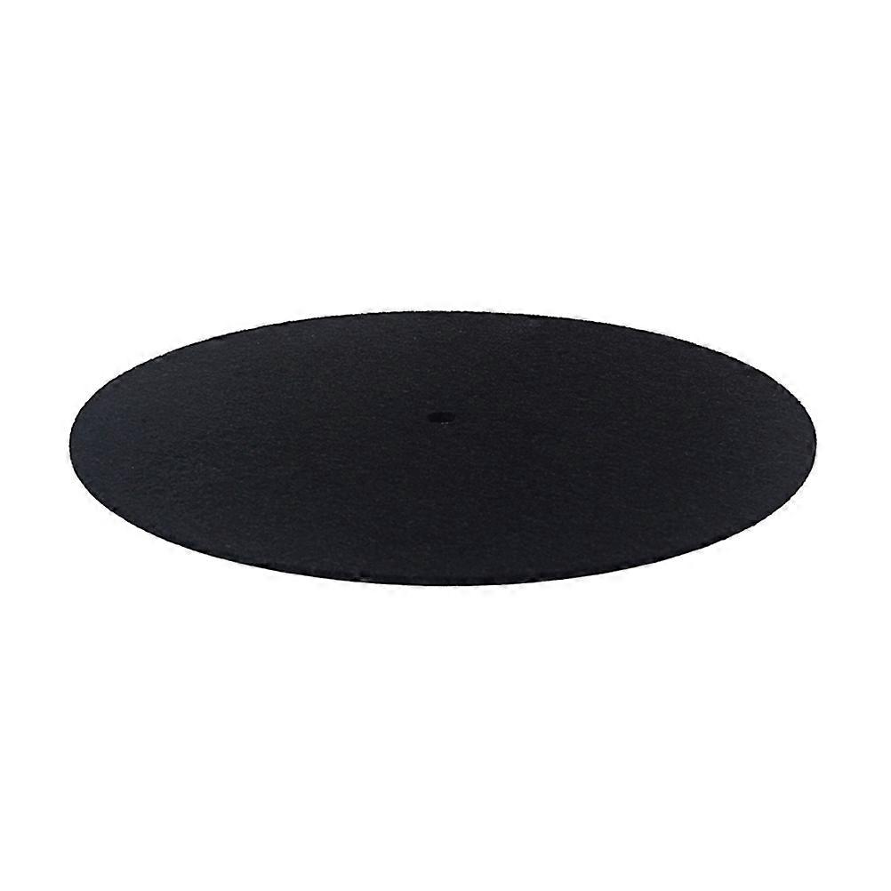 Record Player Mat 1Pack Ideal For Music Playback 19.5cm Diameter Black Non-slip Wool Platter Mat For Smooth Vibration Control