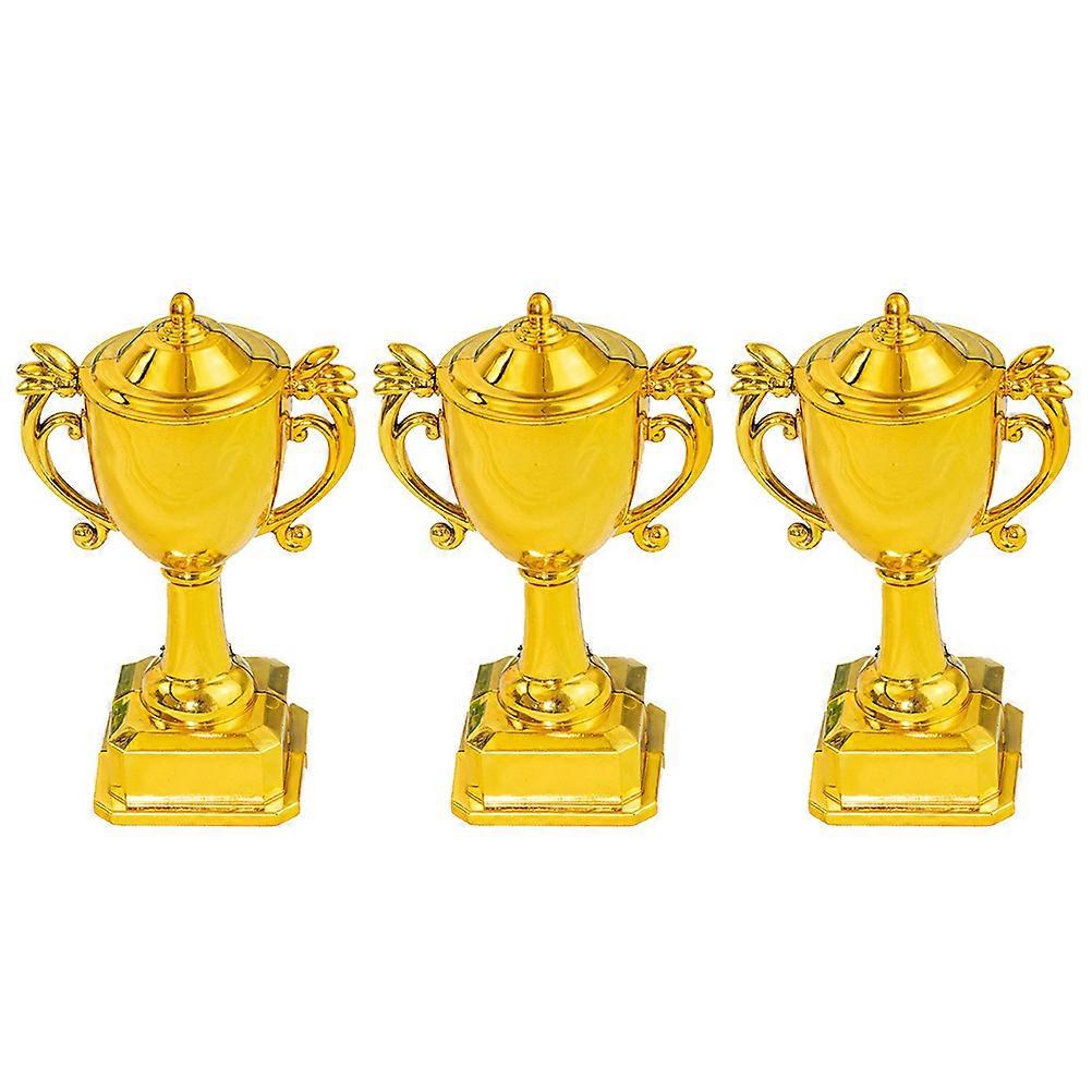 3pcs Trophy Shaped Cake Topper Adorable Cake Insert Contest Themed Cake Decor