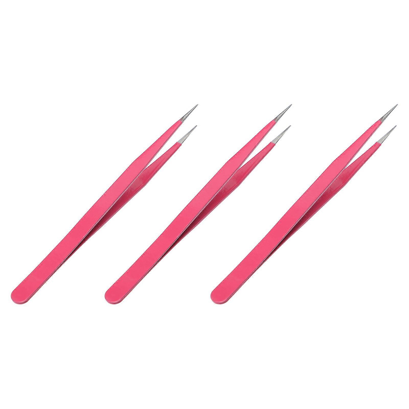 マニキュア作業やネイルアート作品に最適な女性用ピンセットのピンセットを製作 双頭デザイン 3個入り