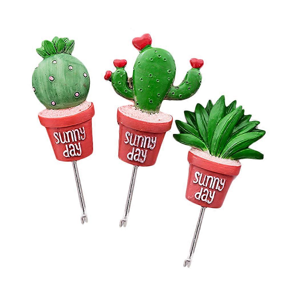 3PCS Modern Design Cactus Shape Adhesive Hooks For Bedroom And Dressing Room Decor