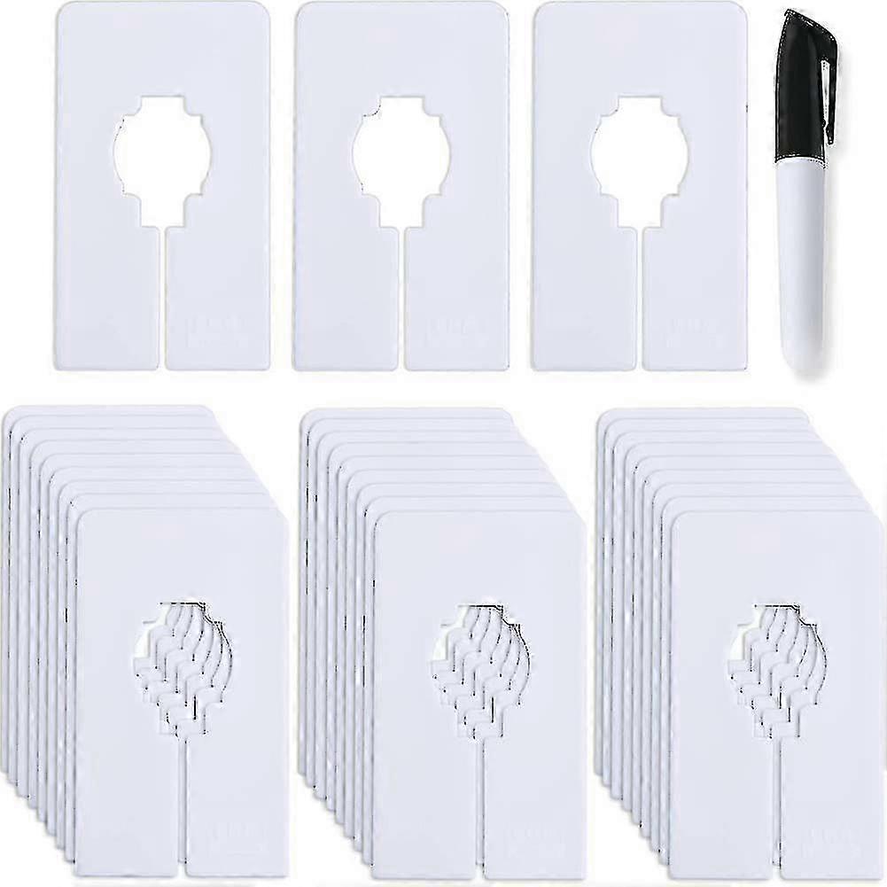 30 Hanging Clothes Dividers for Organization - Rectangle Size Dividers, 1.5x White Hanging Storage Solutions