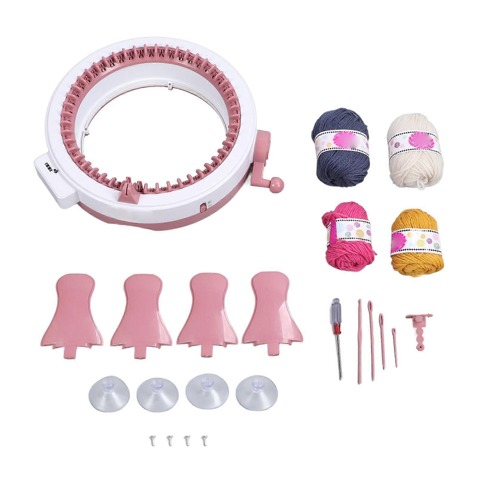 48 Needles Knitting Machine 4 Color Strings Hand Operated Round Knitting Toy for DIY Scarf Hat Sock