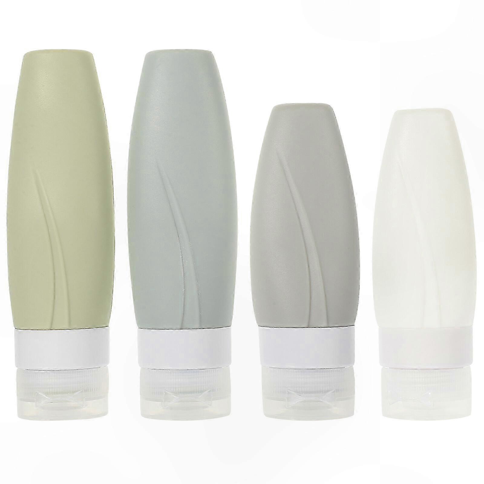 Reusable Silicone Travel Bottles, 4 Pack Toiletry Dispensers, 60ml & 90ml Portable Containers for Shampoo and Liquids