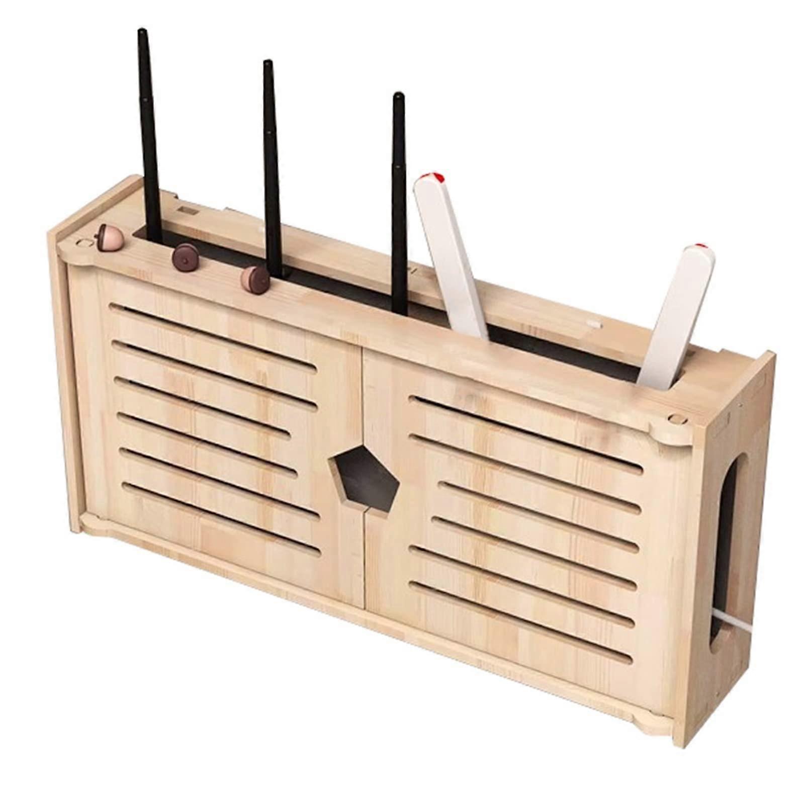 Wooden Shelf for Wi-Fi Router and TV Set-Top Boxes, Wall-Mounted Storage Rack, 48x10x24 cm, Decorative Router Holder