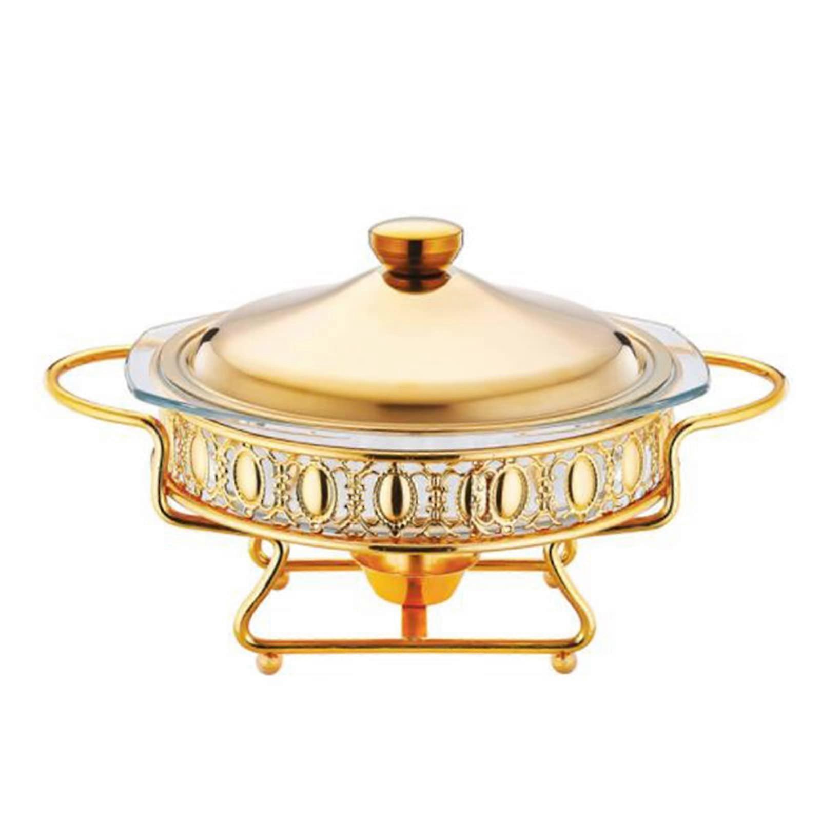 厨师火锅自助餐套装，不锈钢火锅及自助餐暖餐套装，餐饮自助餐迷你火锅户外野餐家用（金色）