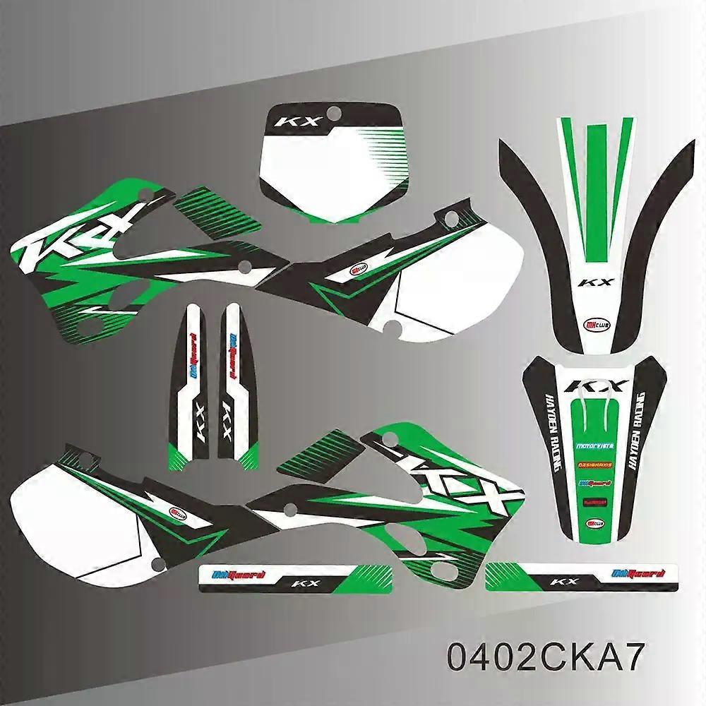 For Kawasaki KX125 KX250 KX 125 250 1999 2000 2001 2002 Full Graphics Decals Stickers Motorcycle Background Custom Number Name