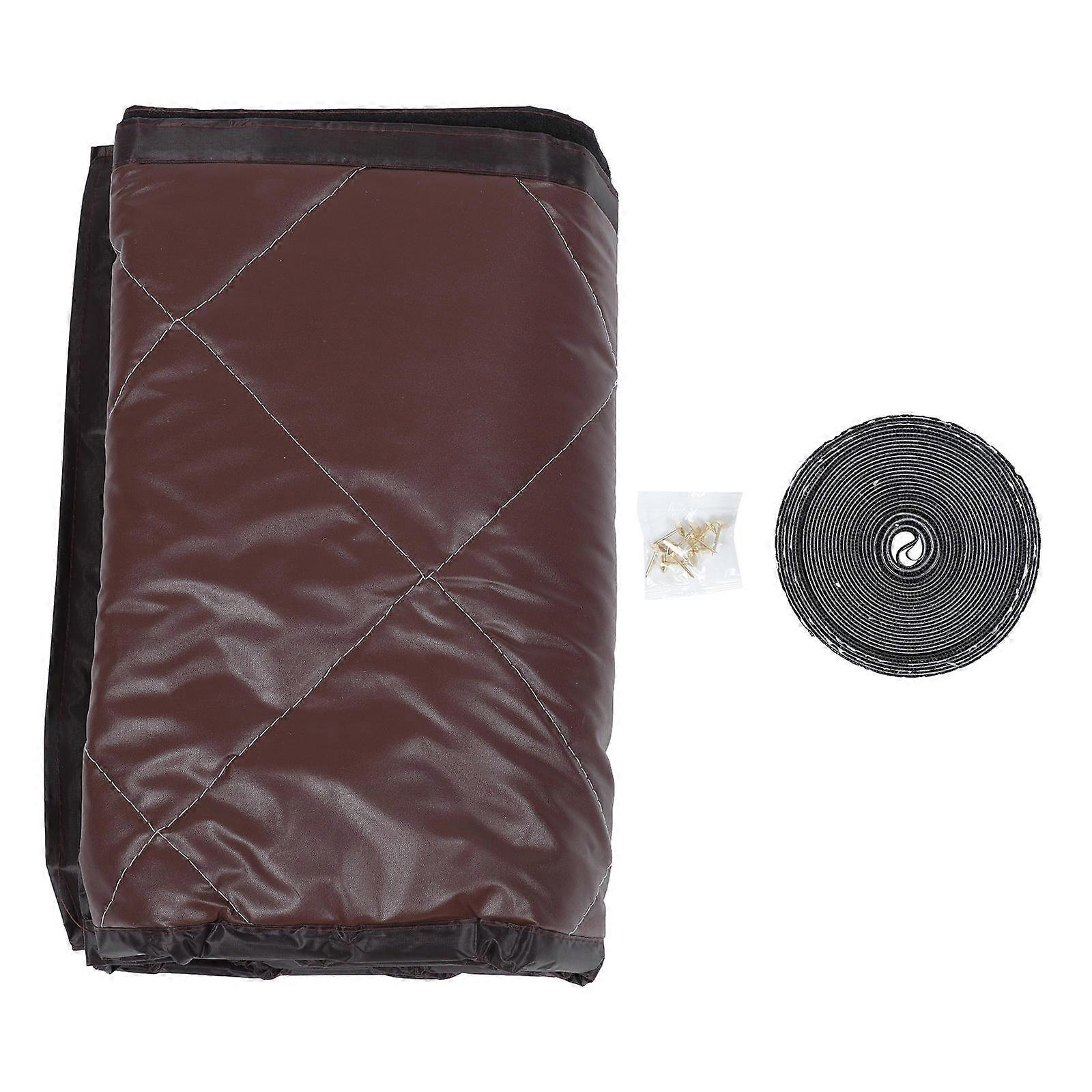 Magnetic Insulated Door Curtain with Coffee PU Material for Home Use Waterproof and Noise Reducing