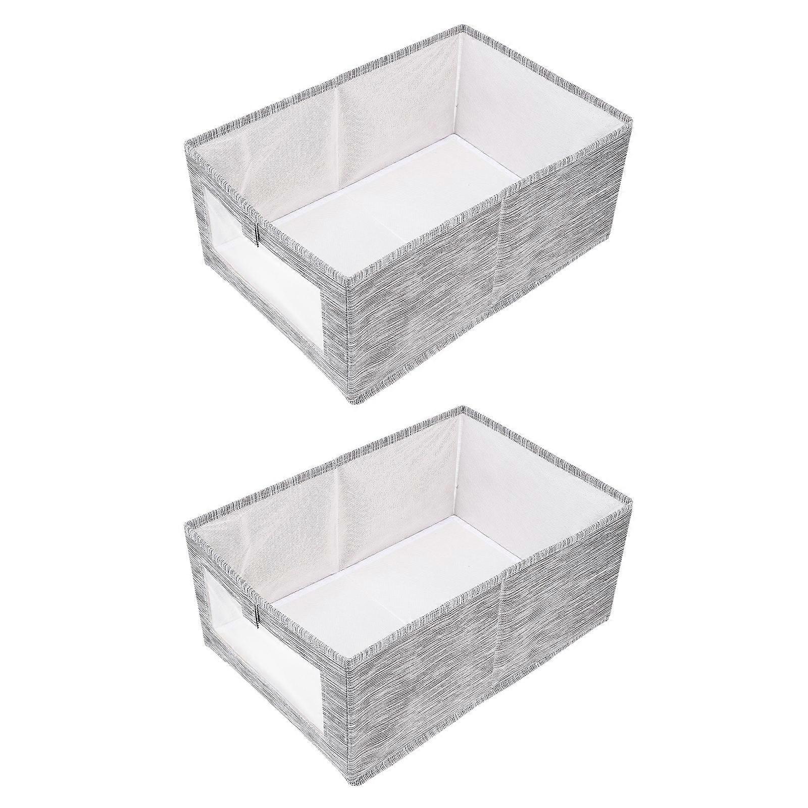 2pcs Large Capacity Folding Storage Box Multi Functional Organizer for Clothes & Household Items Space Saving Design Home Use Grey