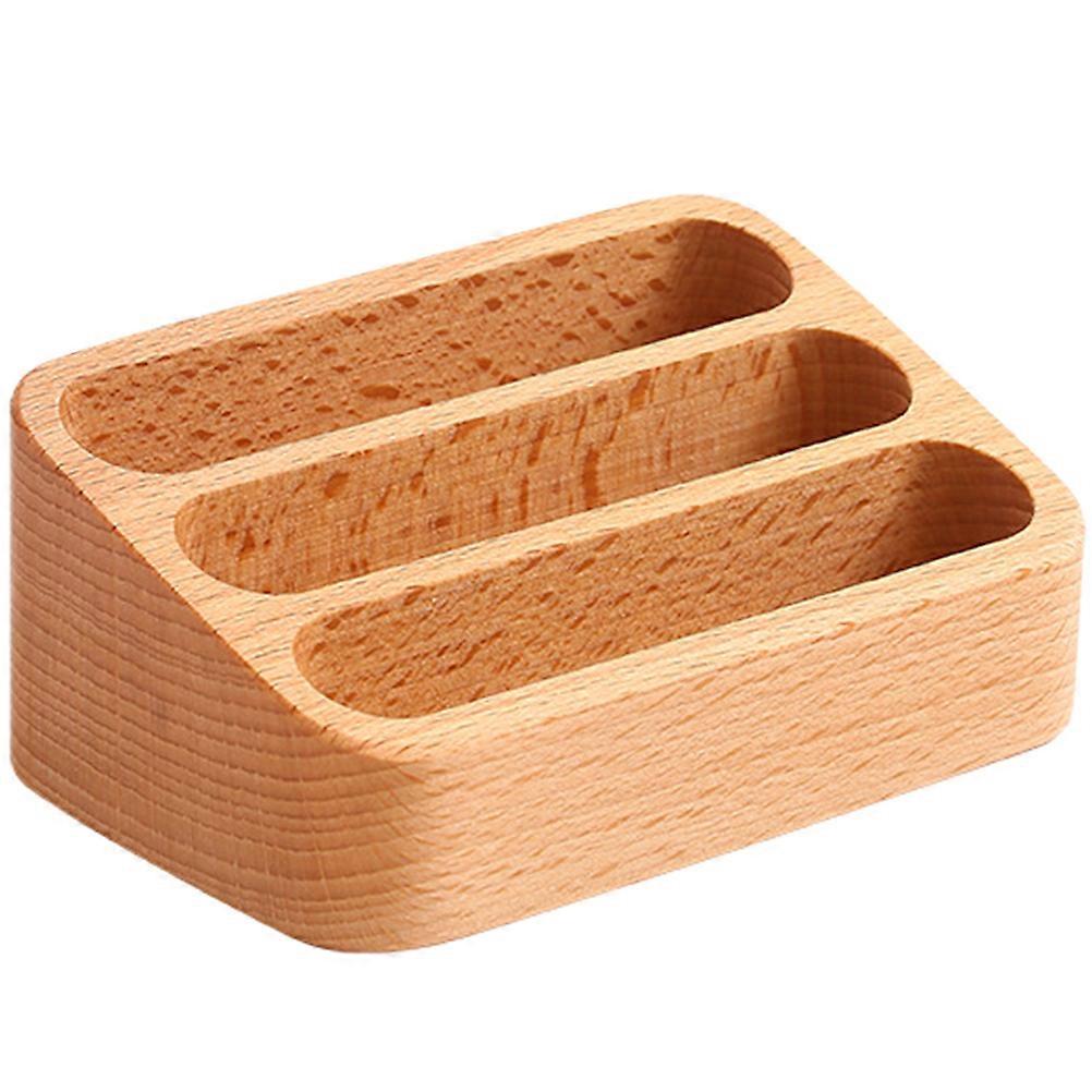Card Display Holder 1Pack Desk Accessory Light Brown Simple Design Card Storage for Business Owners