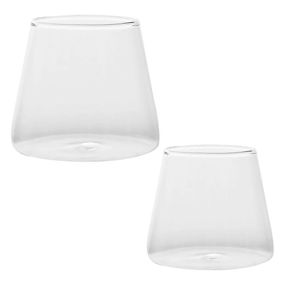 2Pack Transparent Heat-resistant Glass Water Cup Ideal For Adults In Daily Use And Outdoor Settings