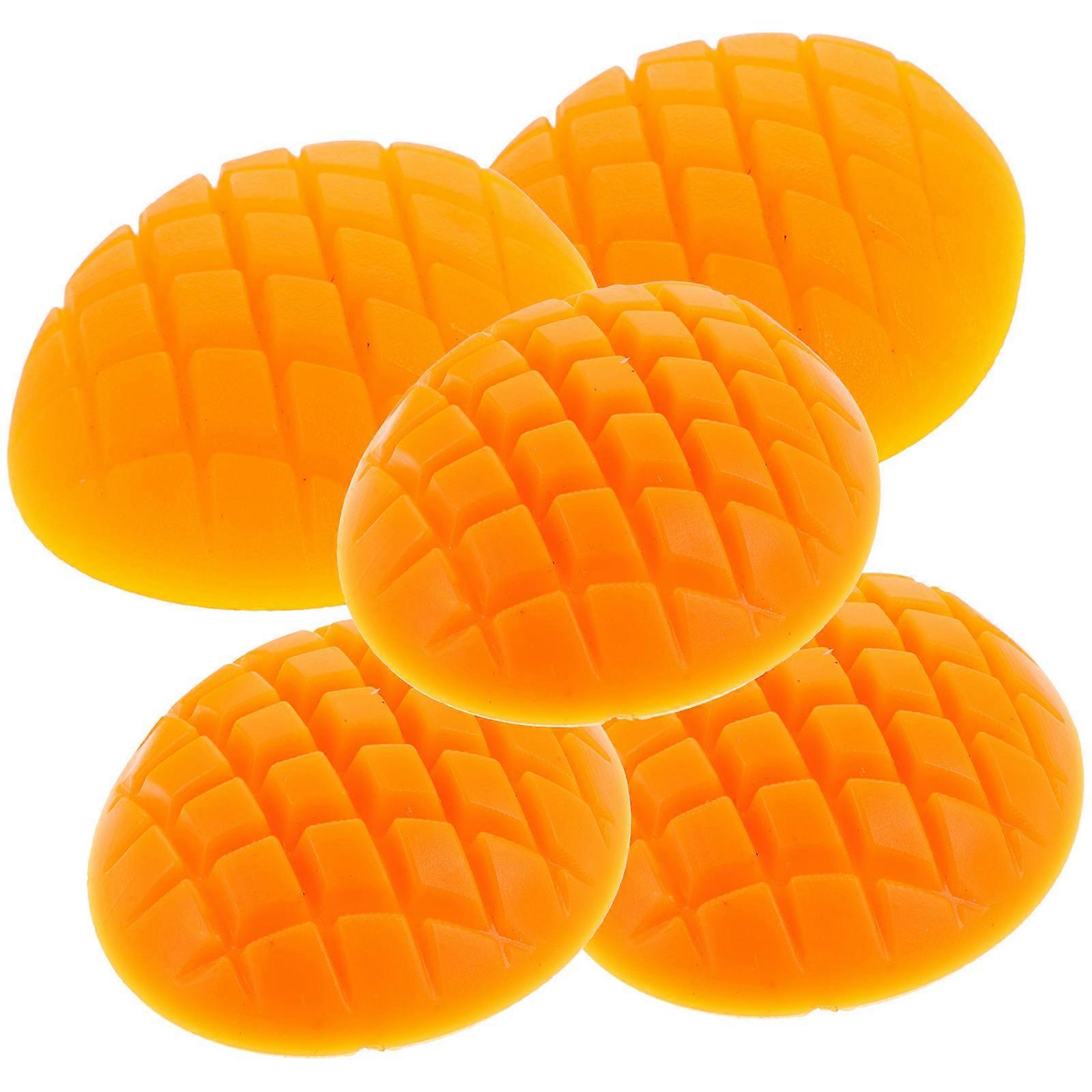 5Pcs Artificial Mango Slice Models Fake PVC Mango Slice Photo Props for Fruit Shops
