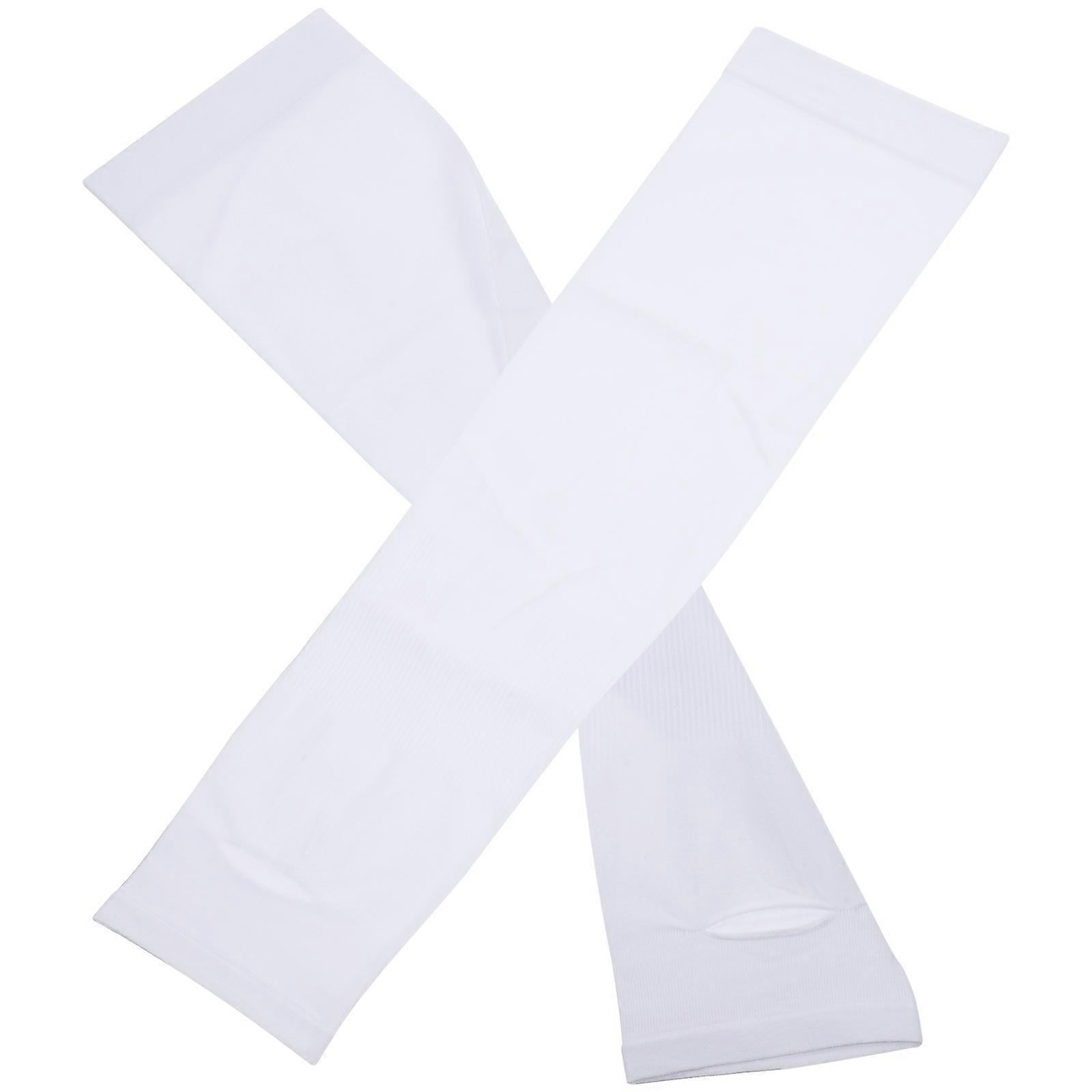 White UV Protecting Arm Sleeves for Women's Reusable Sweat Absorbing Outdoor Activities Size S 1 Pair for Fan Gear