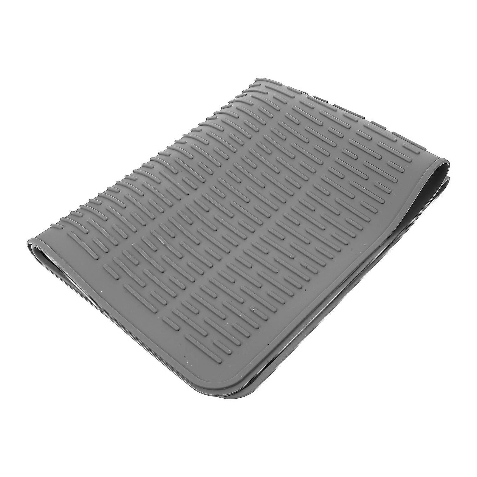 Heat Resistant Silicone Mat for Countertop Protection, Multi Functional Stove Cover, Dish Drying Mat for Induction Cooking, Deep Grey