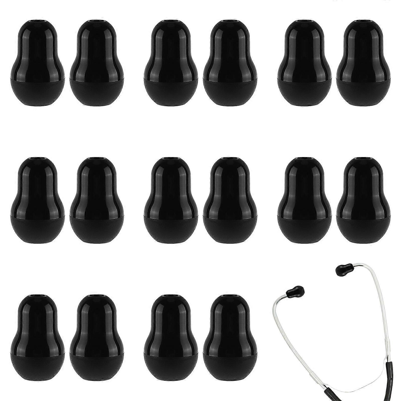 Silicone Stethoscope Earplugs for Noise Reduction Black Color Comfortable Fit 10 Pieces