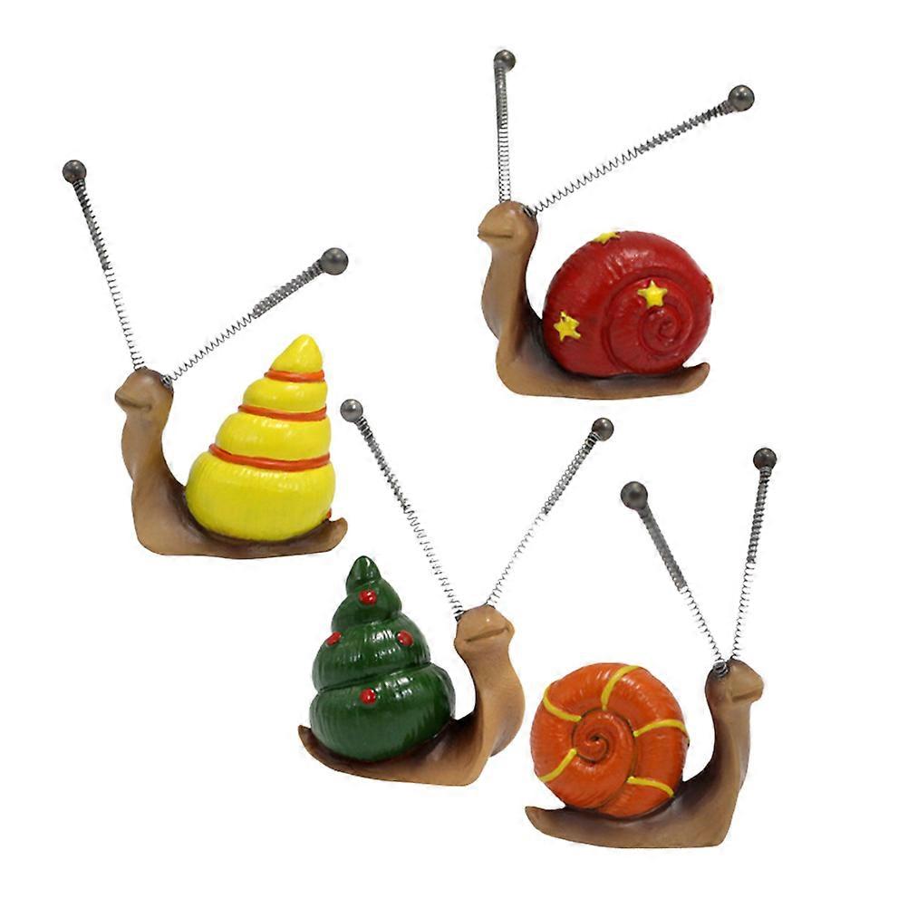 Durable Resin and Iron Snail Statue for Garden Decor Assorted Color 4pcs 6.3x5.1x2.7 Inches