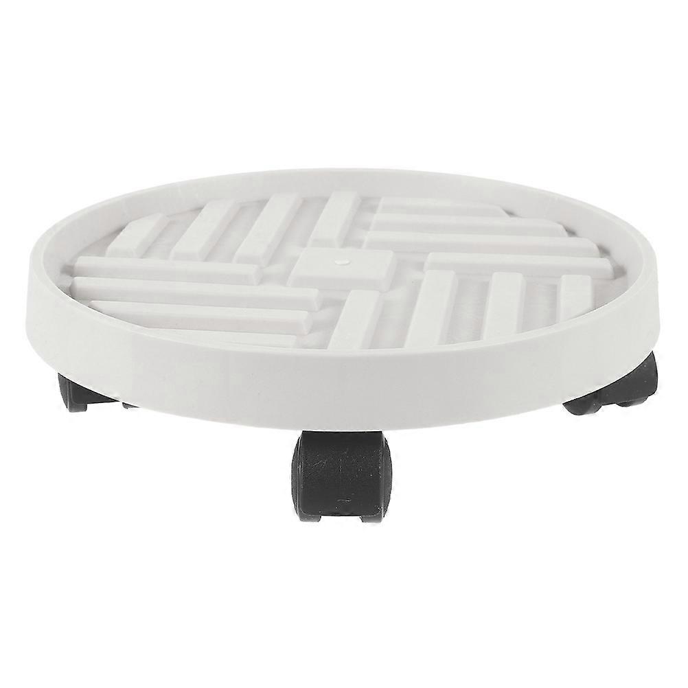 Plant Tray Ivory PP Material with Wheels for Home Rolling Planter Tray