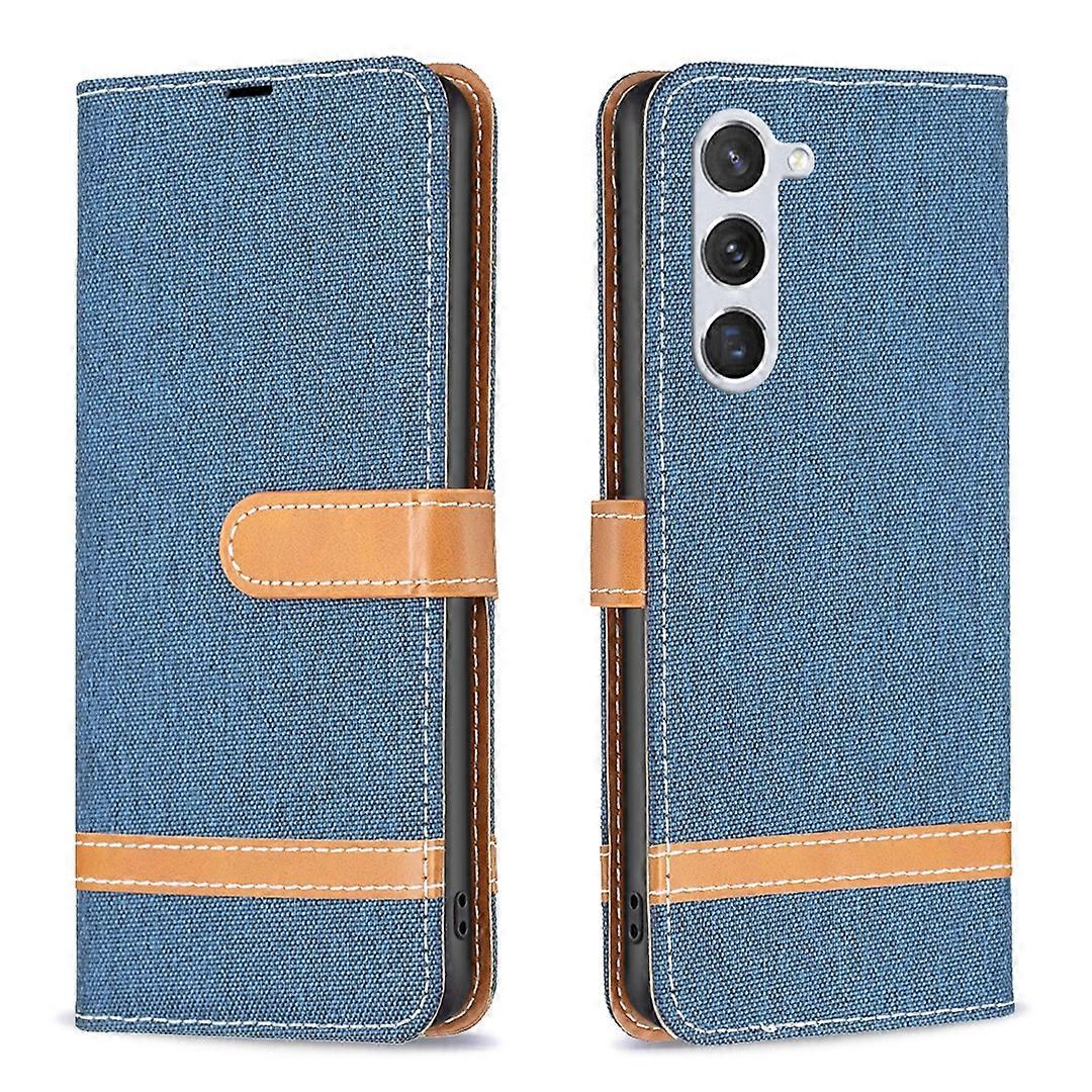 Color Block Denim Texture Leather Phone Case