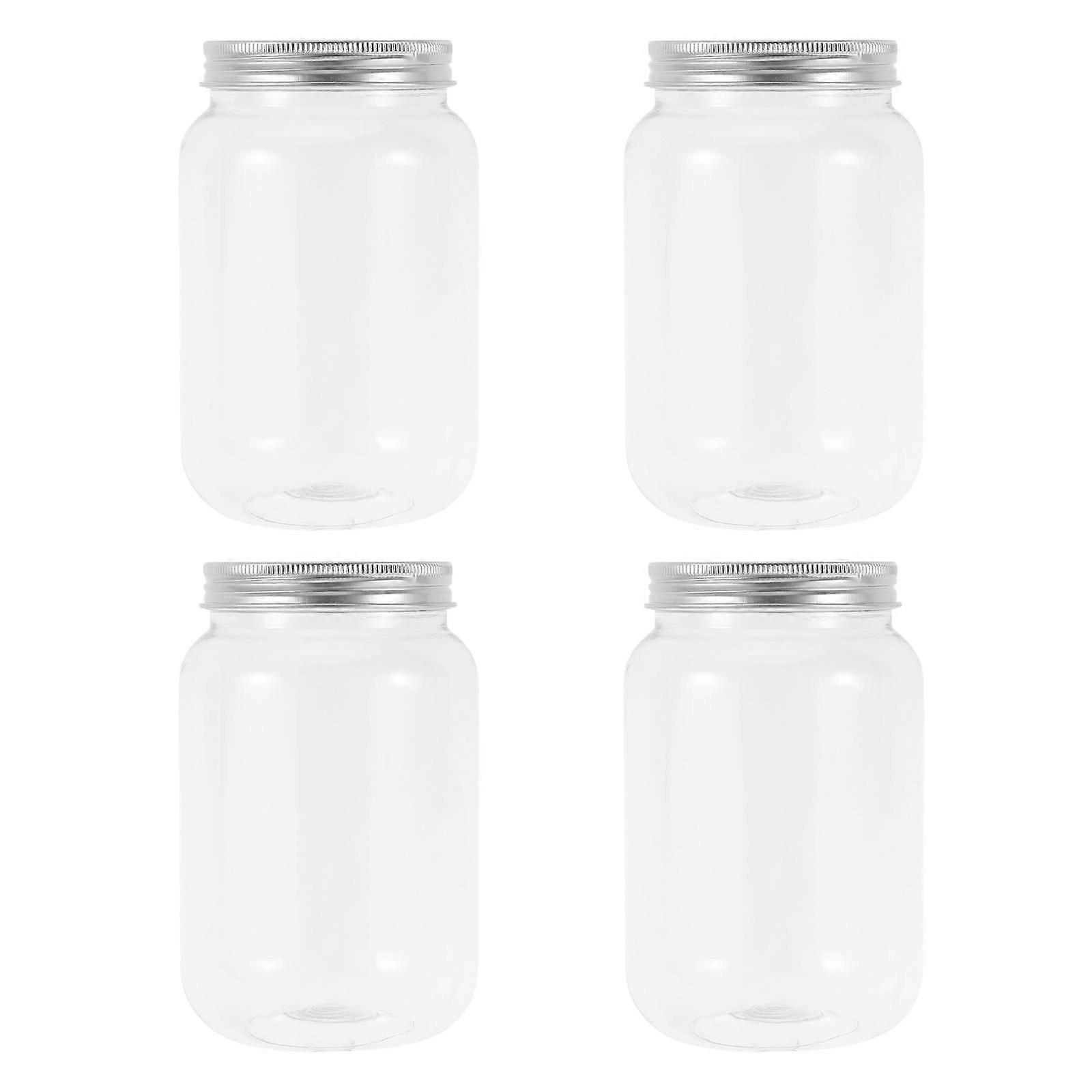 Clear Plastic Airtight Storage Jars with Lids – Transparent Containers for Dry Food, Snacks, Candy, Kitchen Organization, and Sourdough Bread Baking