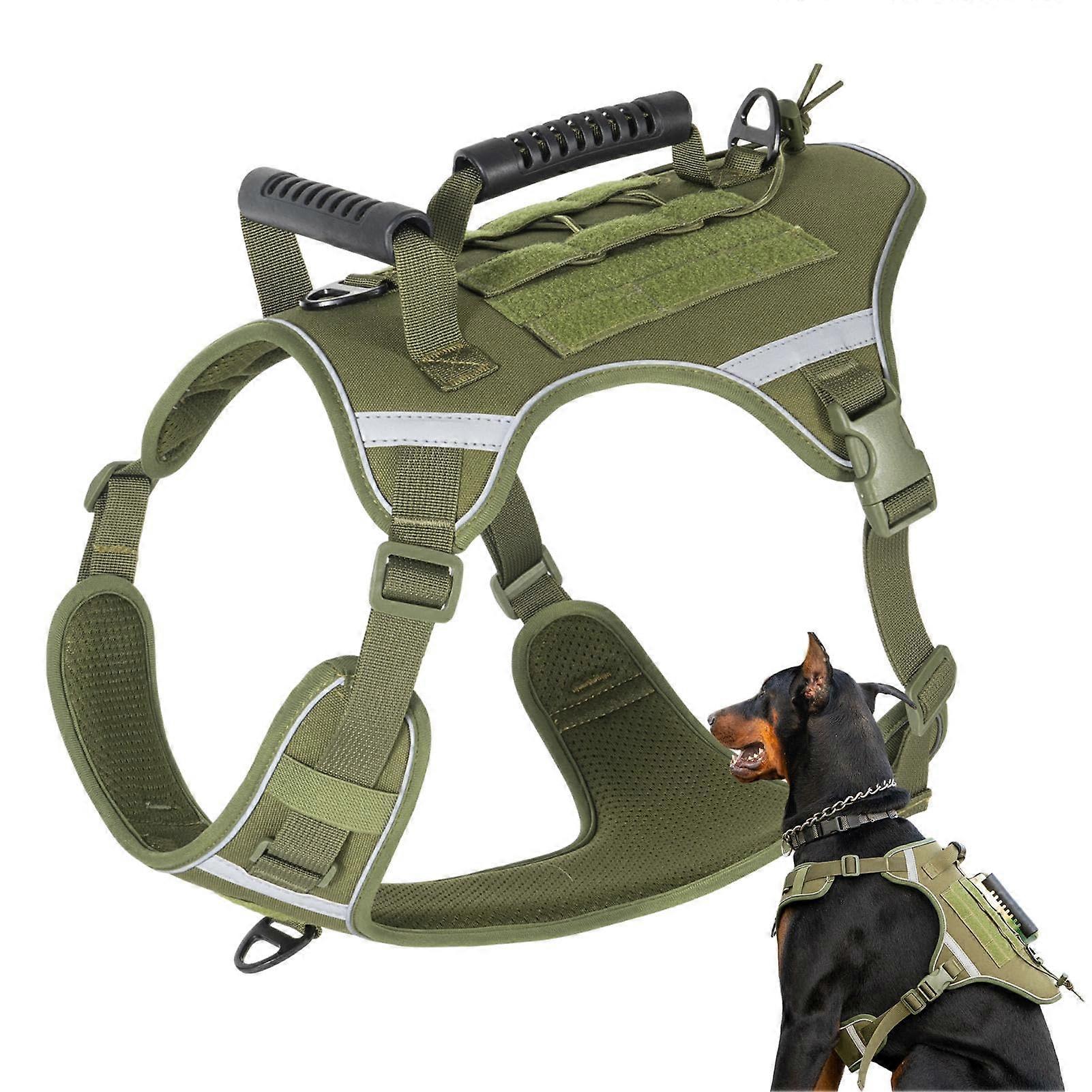 Reflective dog harness for safe nighttime walks, wearresistant, adjustable, easy to check, for walks, hiking, XL single attribute