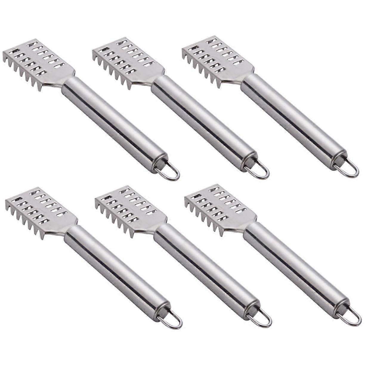 6St Fish Scale Knife Set, Stainless Steel Fish Scraper Tool for Aquarium, Rust-Free Fish Scale Remover, Silver
