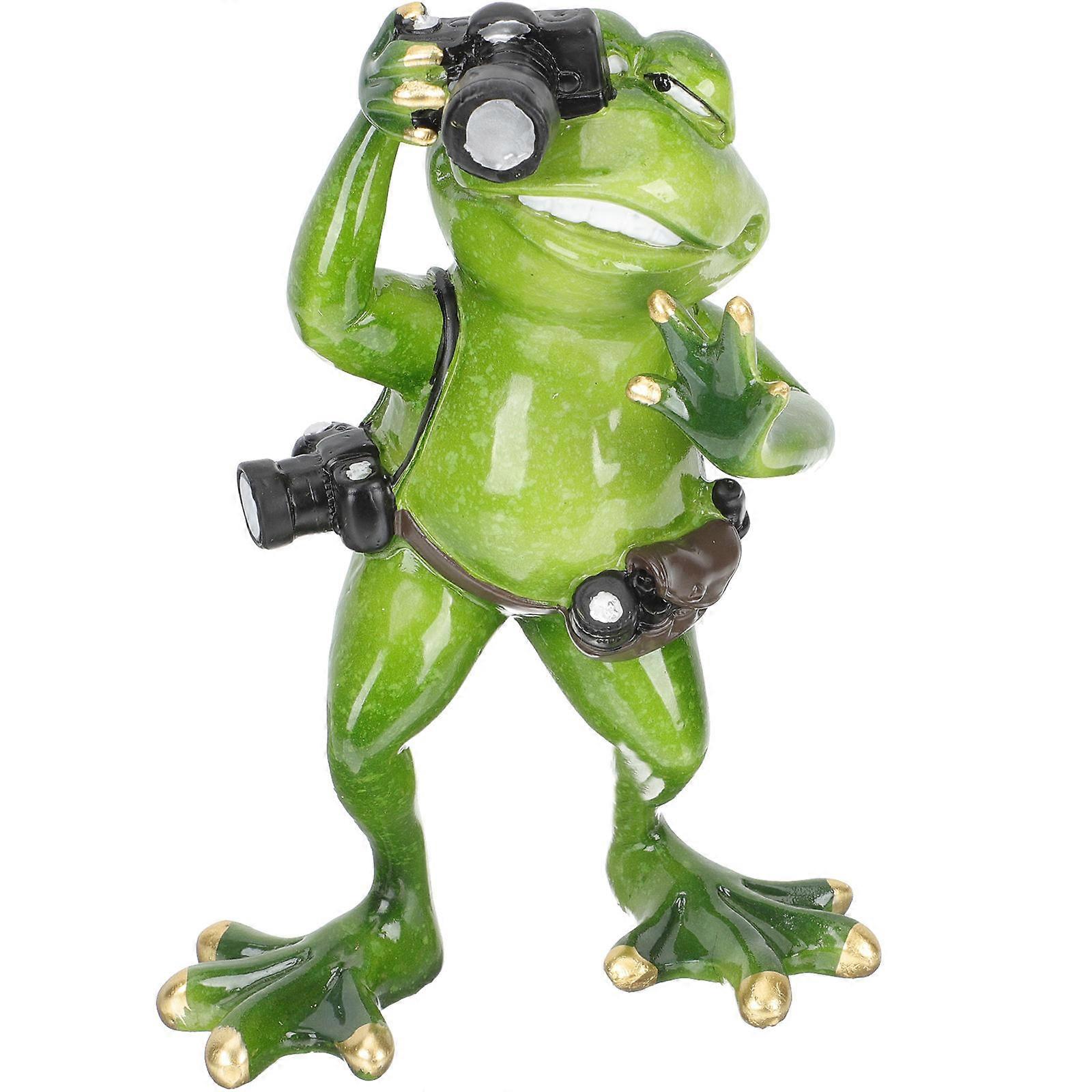 Resin Frog Statue for Decor Bright Green Color Adds Natural Touch to Any .5 Inches