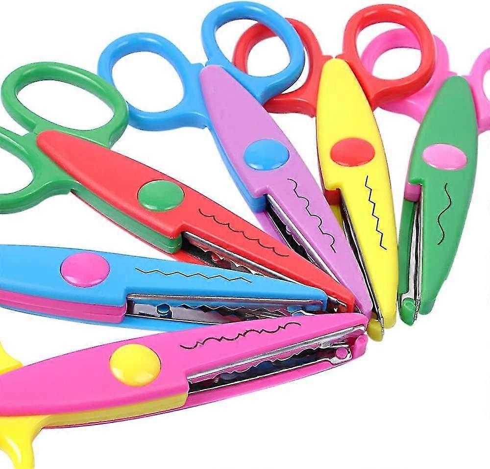 6 Colorful Decorative Paper Edge Scissor Set, Scrapbooking Scissors Art Creative Crafts Scissors Wave Edge Cutters Great for Teachers, Crafts, Kids De